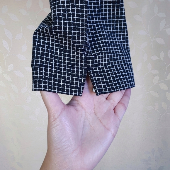 Banana Republic Sloan Fit Windowpane Check Career Trouser Pants Black 6 Petite - Picture 6 of 16